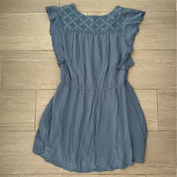 Aeropostale Solid Swiss Dot Fit & Flare Dress Blue size Large - Picture 8 of 10